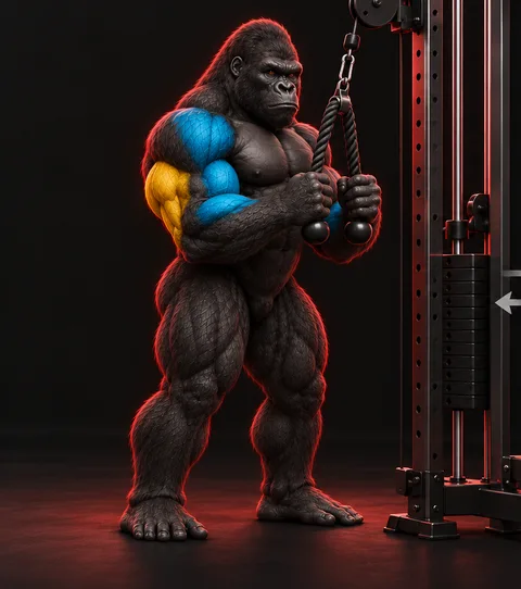 Rope Triceps Pushdown — Konum 1