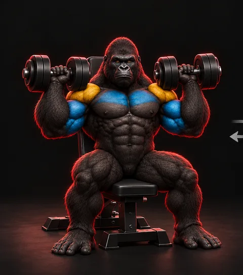 Seated Dumbbell Shoulder Press — Konum 1